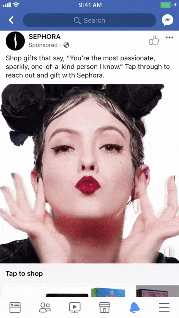 602ab0ed882e8d3c88c72821 5e9e734b6363601c18296127 5dfd40a60e4d8e502628c37b sephora facebook ad example 1