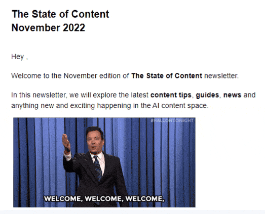 Video Email Marketing Example: ContentBot's Meme as GIF