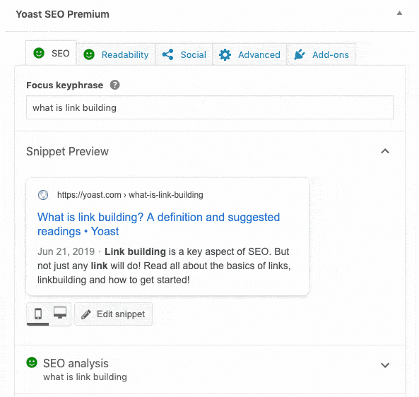 Yoast Premium Options