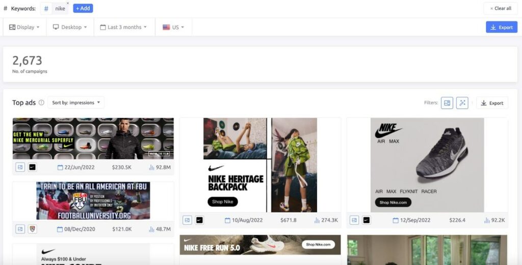 AdClarity top ads search 