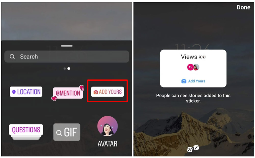 add your instagram stories sticker