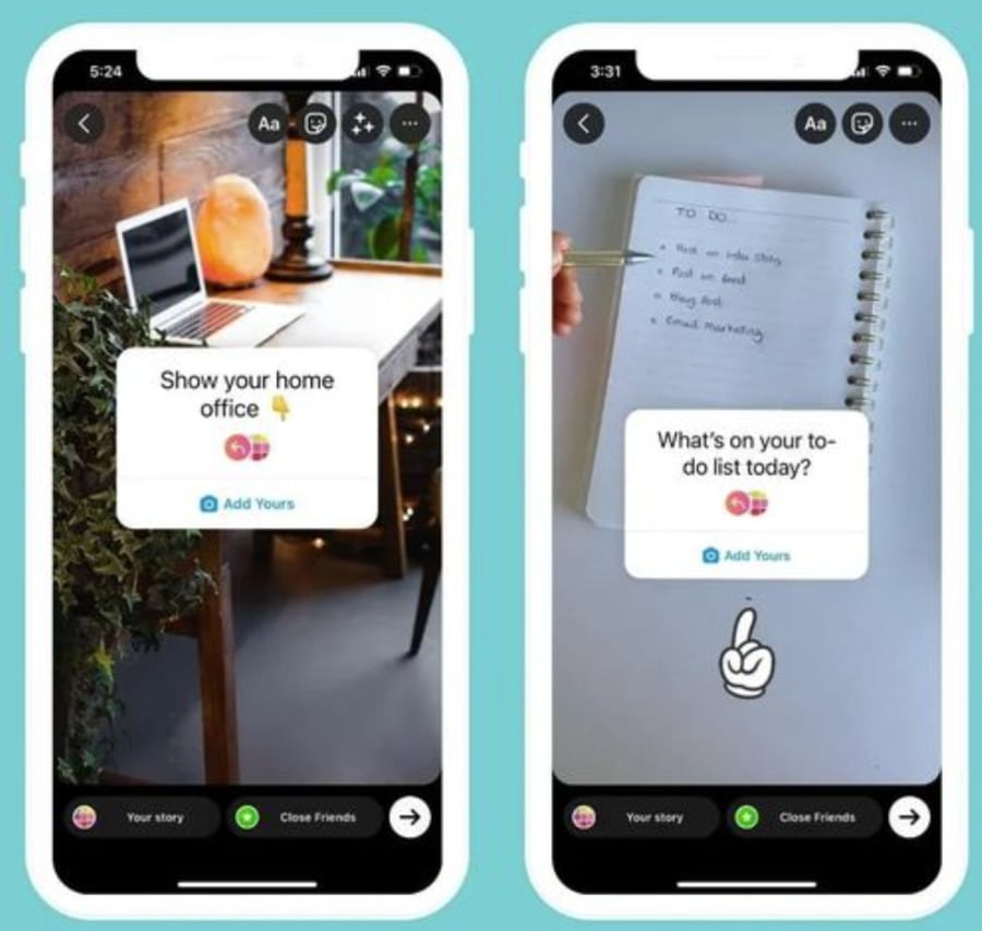 Add Yours Story template examples