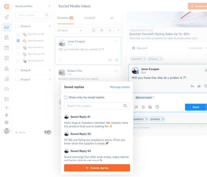 Agorapulse social inbox