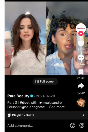 An example of a TikTok Duet