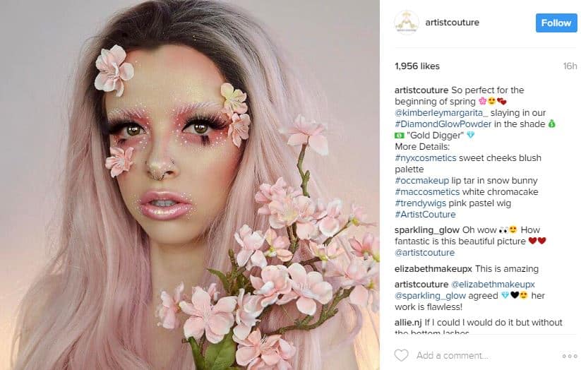 Artist Couture Instagram page - increase social media engagement