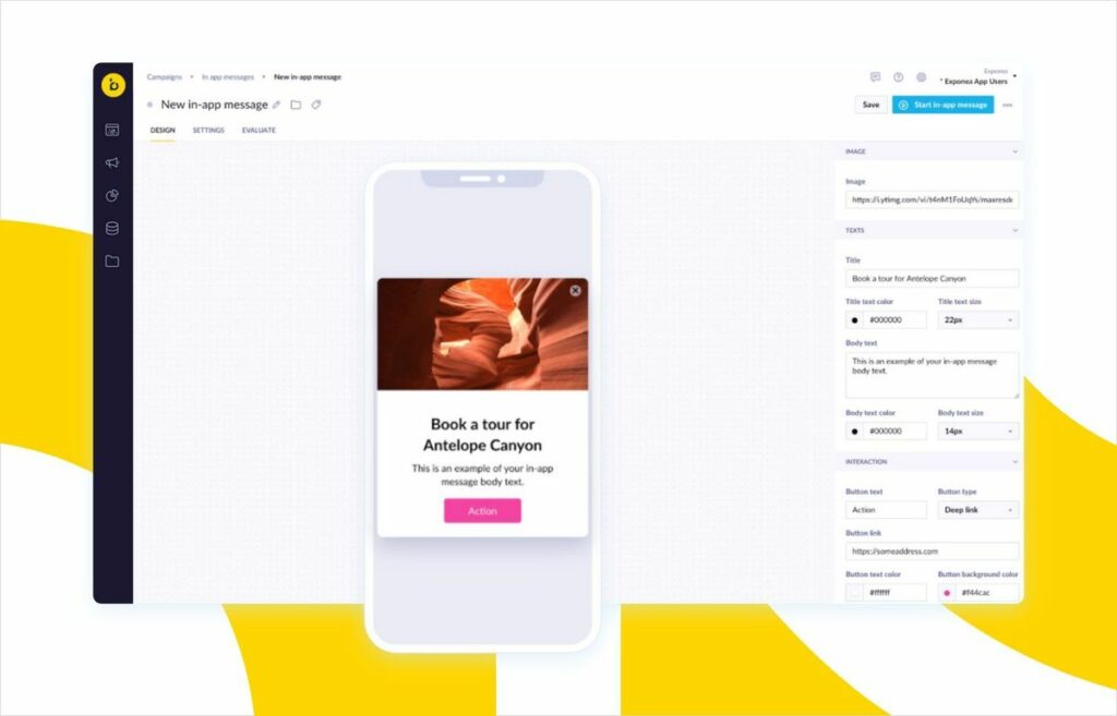 Bloomreach in-app messages customization