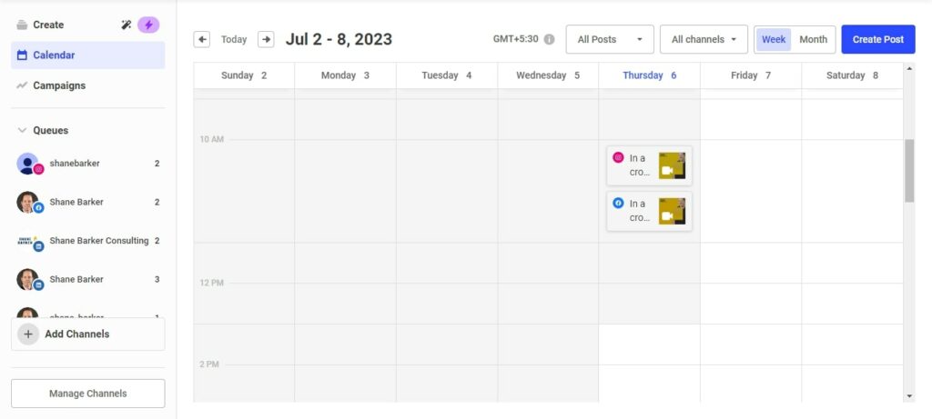 Buffer content calendar 