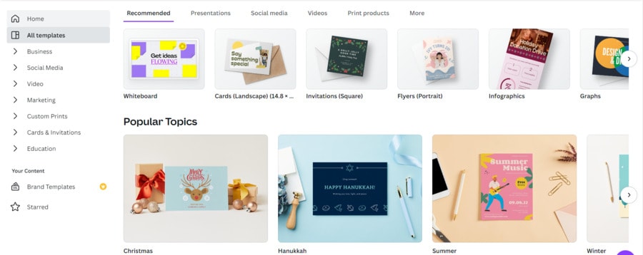 Canva theme examples