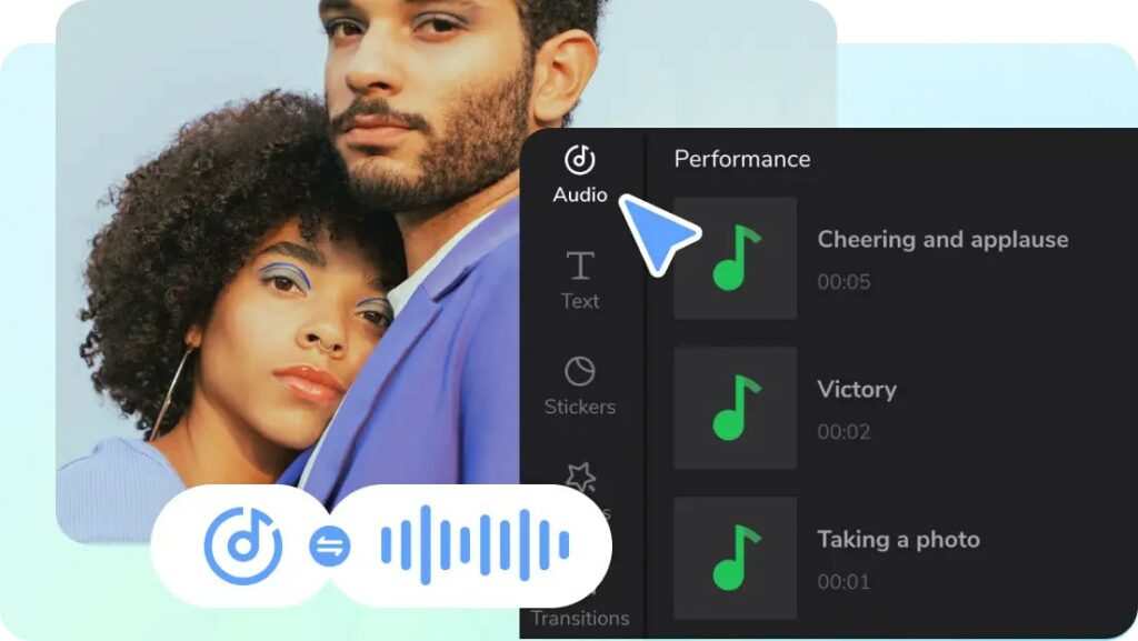 CapCut audio library for music and socund effects