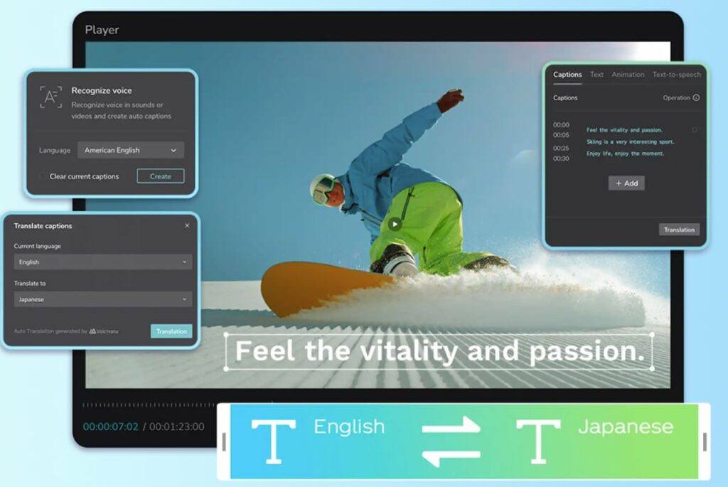 CapCut transcription tool for auto captions on videos