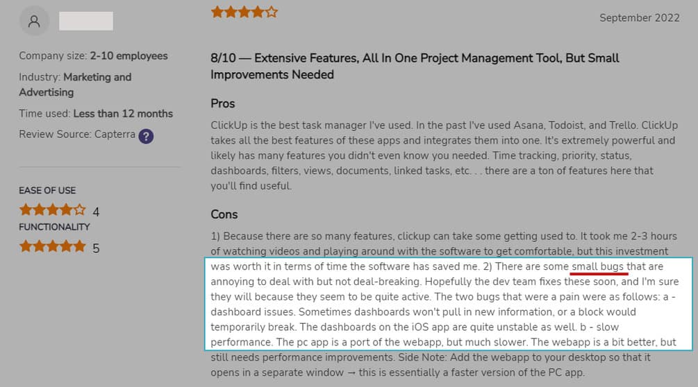ClickUp user review