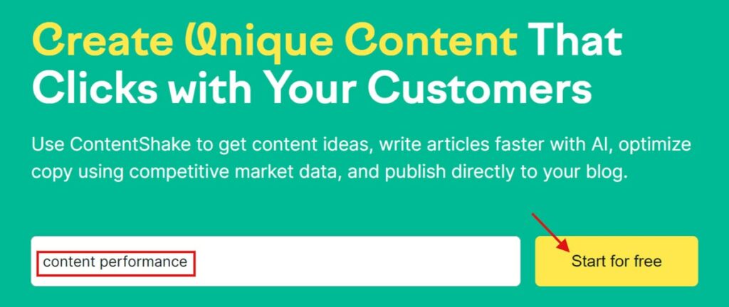 ContentShake enter content idea