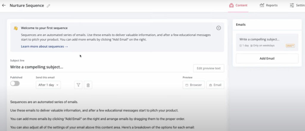 ConvertKit email creator