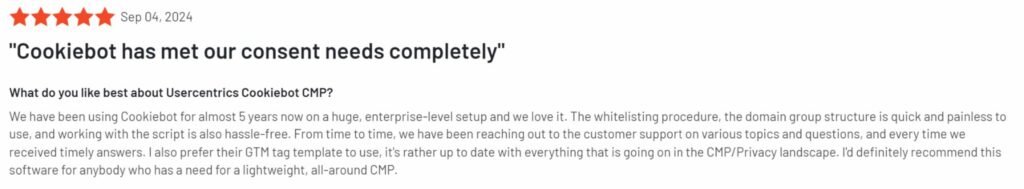 cookiebot user review