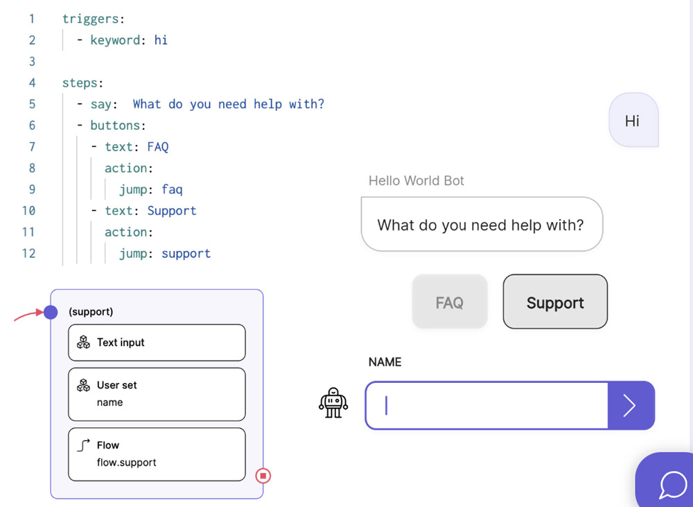 custom coding chatbot builder meya
