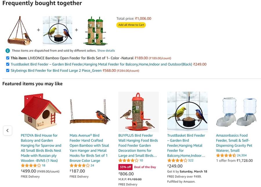 Ecommerce product page design - upsell and cross-sell