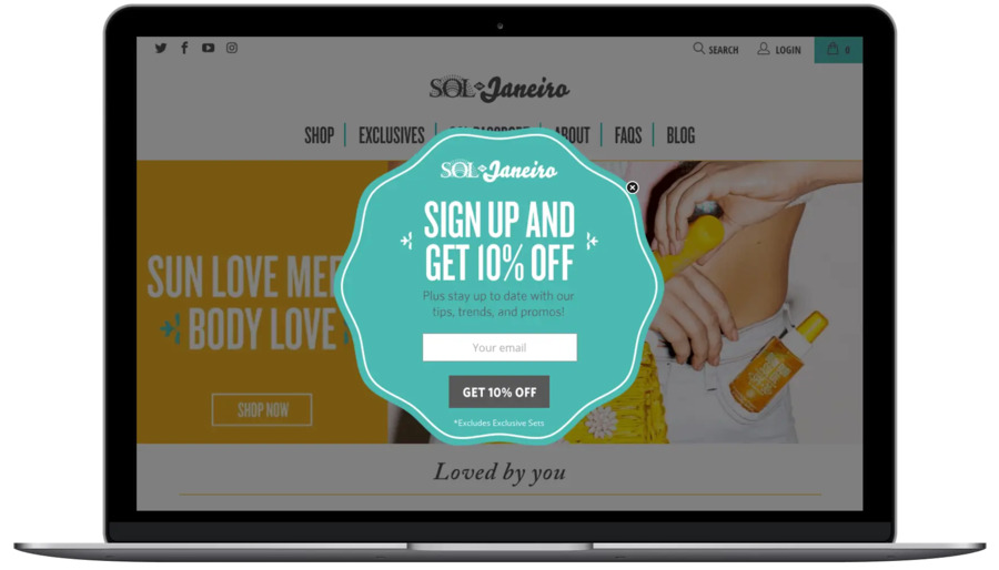 Email signup form with a discount