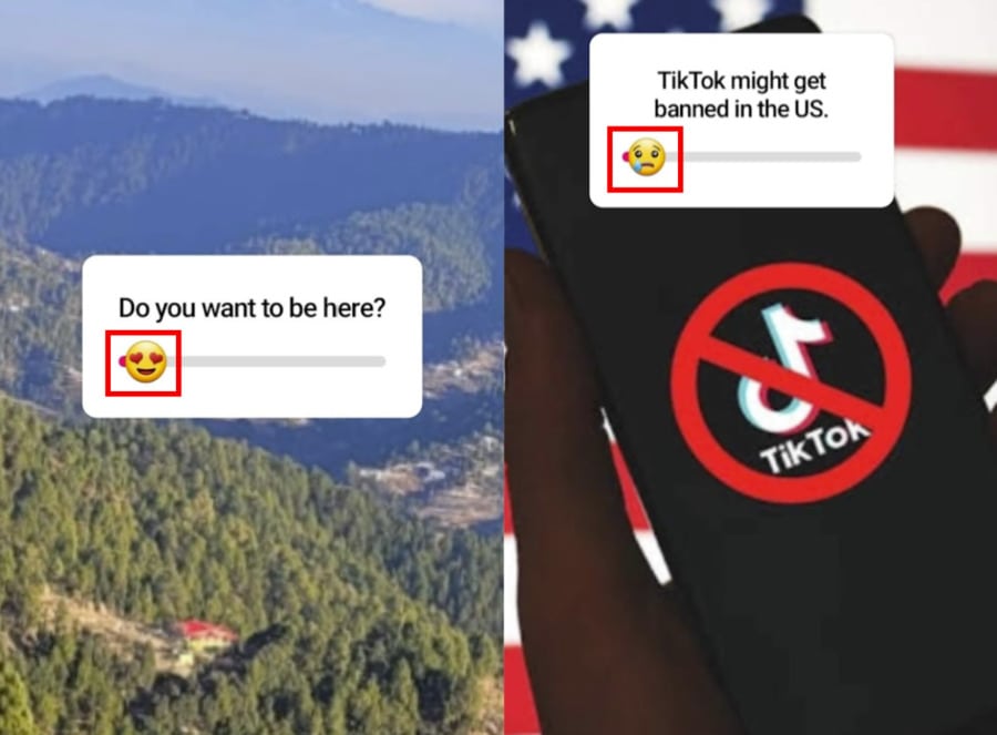 emoji slider examples on instagram stories