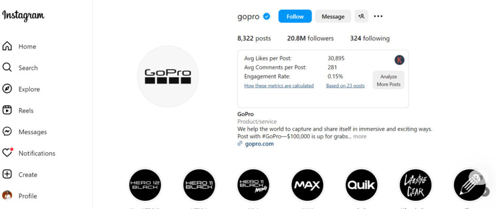 Example of an Instagram ad, a type of social media marketing