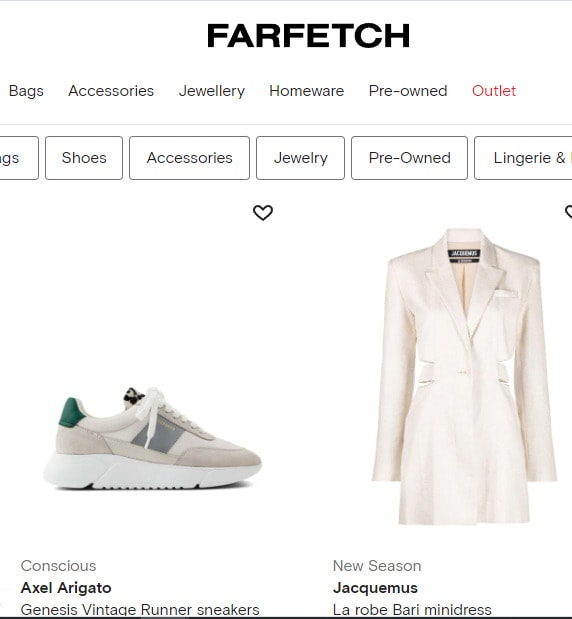 Farfetch shopping site