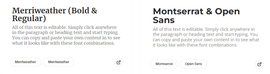 Font pairs by Fontpair