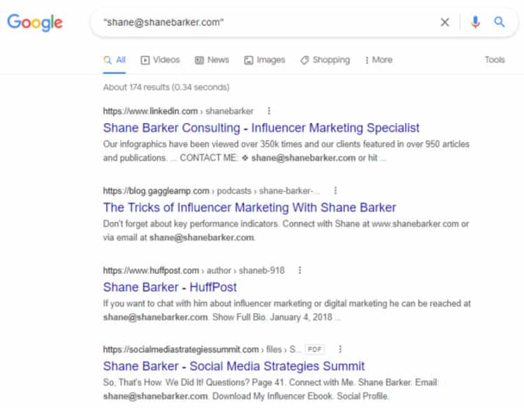Free Email Search on Google