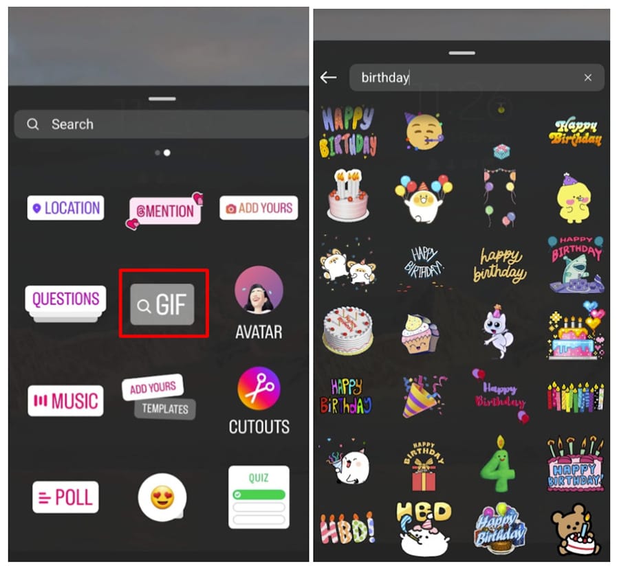 happy birthday story stickers on instagram