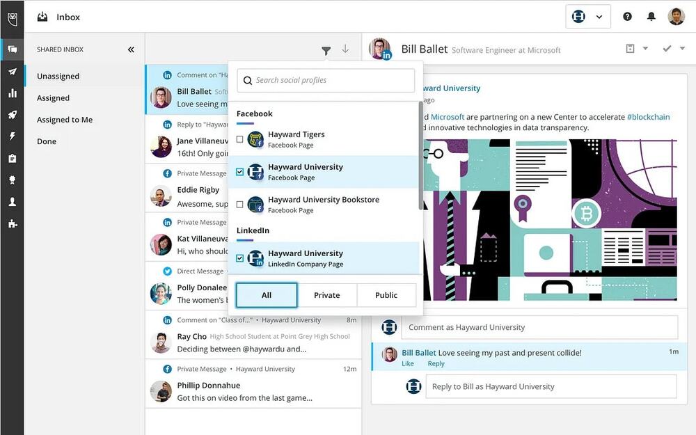 Hootsuite Inbox dashboard