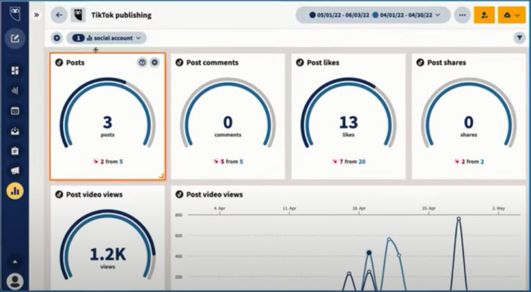 Hootsuite TikTok Publishing Analytics
