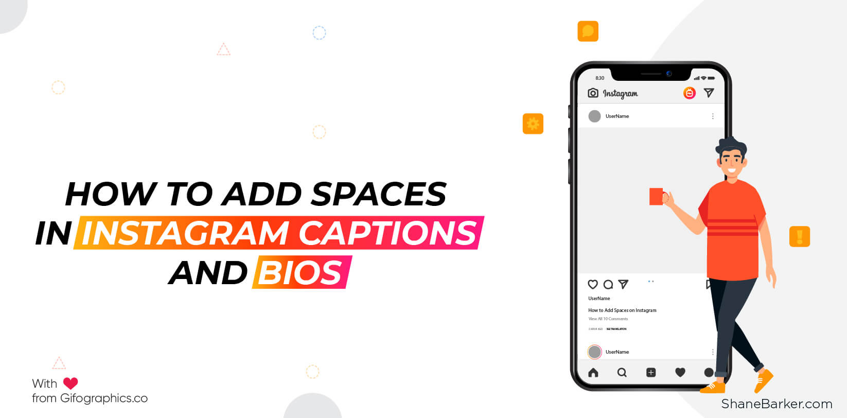 How to add spaces in Instagram Captions and Bios