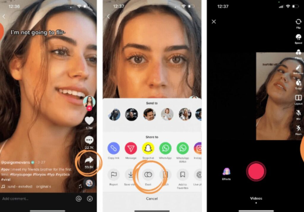 how to create tiktok duets
