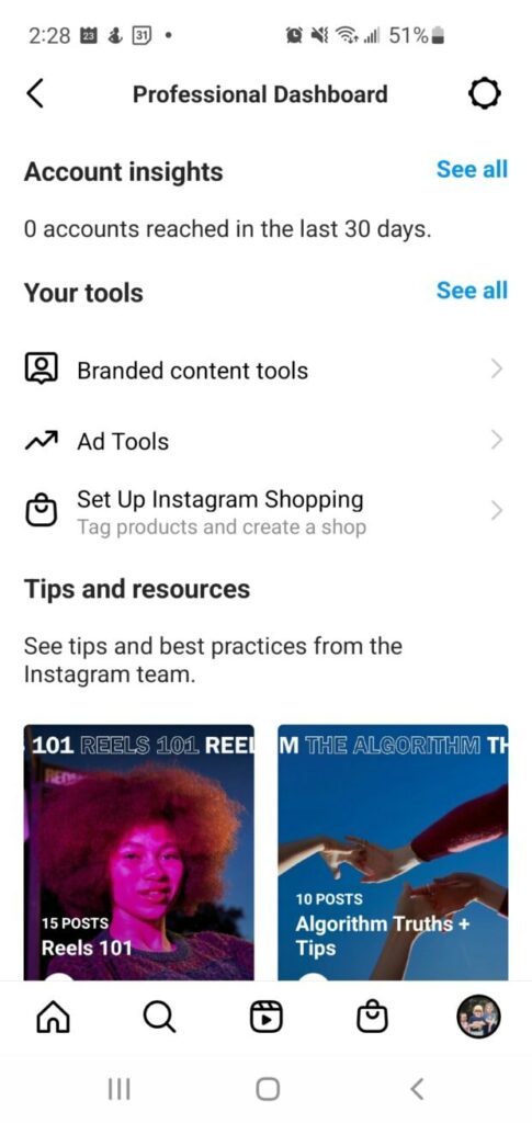 IG Creator profile