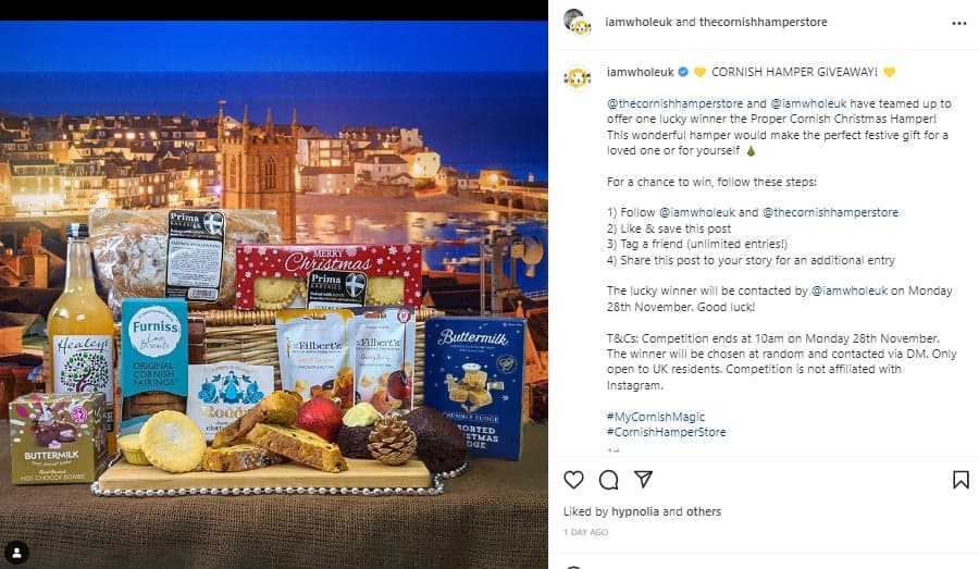 IG Giveaway Example for Lead generation