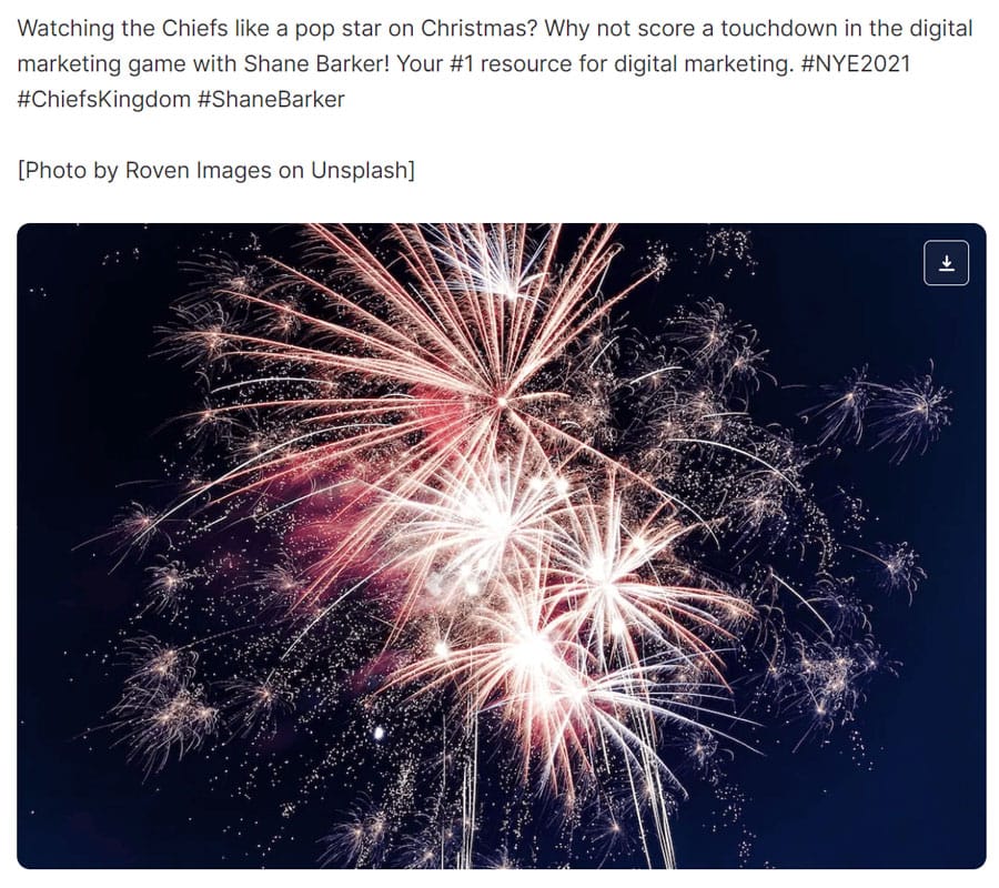 Image suggested by semrush's ai social media post generator
