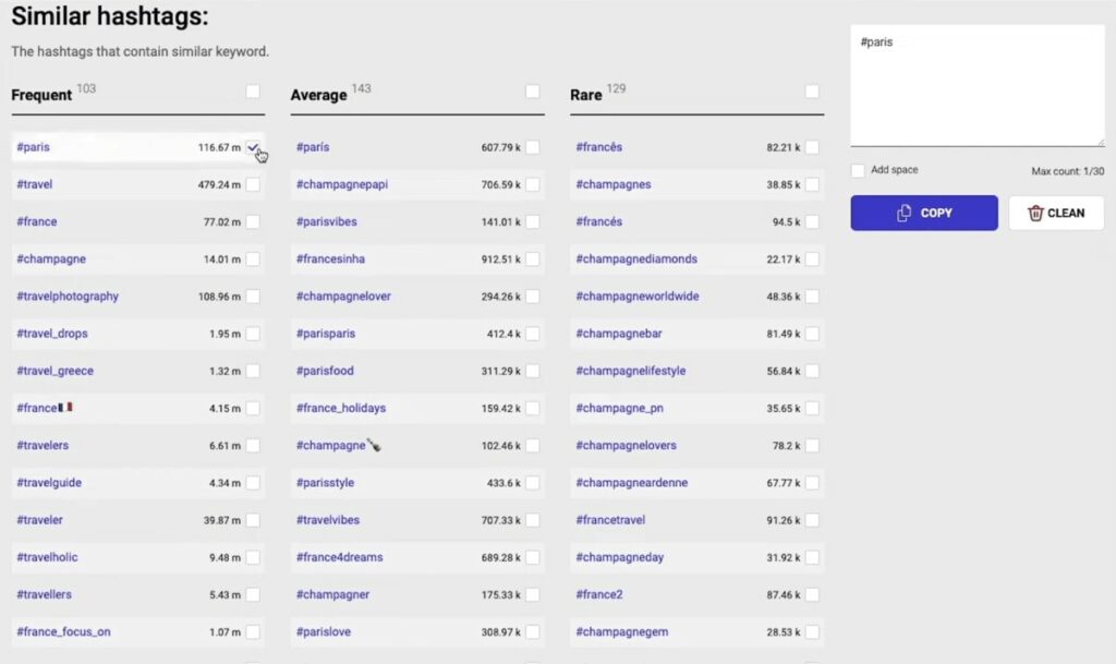 Inflact hashtag generator