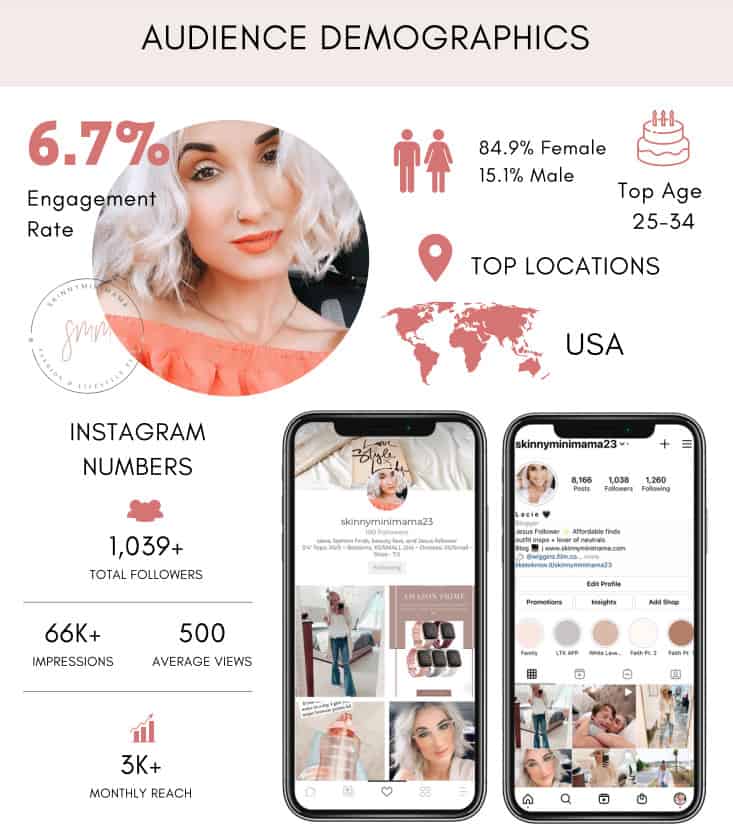 Lacie Wiggins : Influencer media kit example - audience demographics