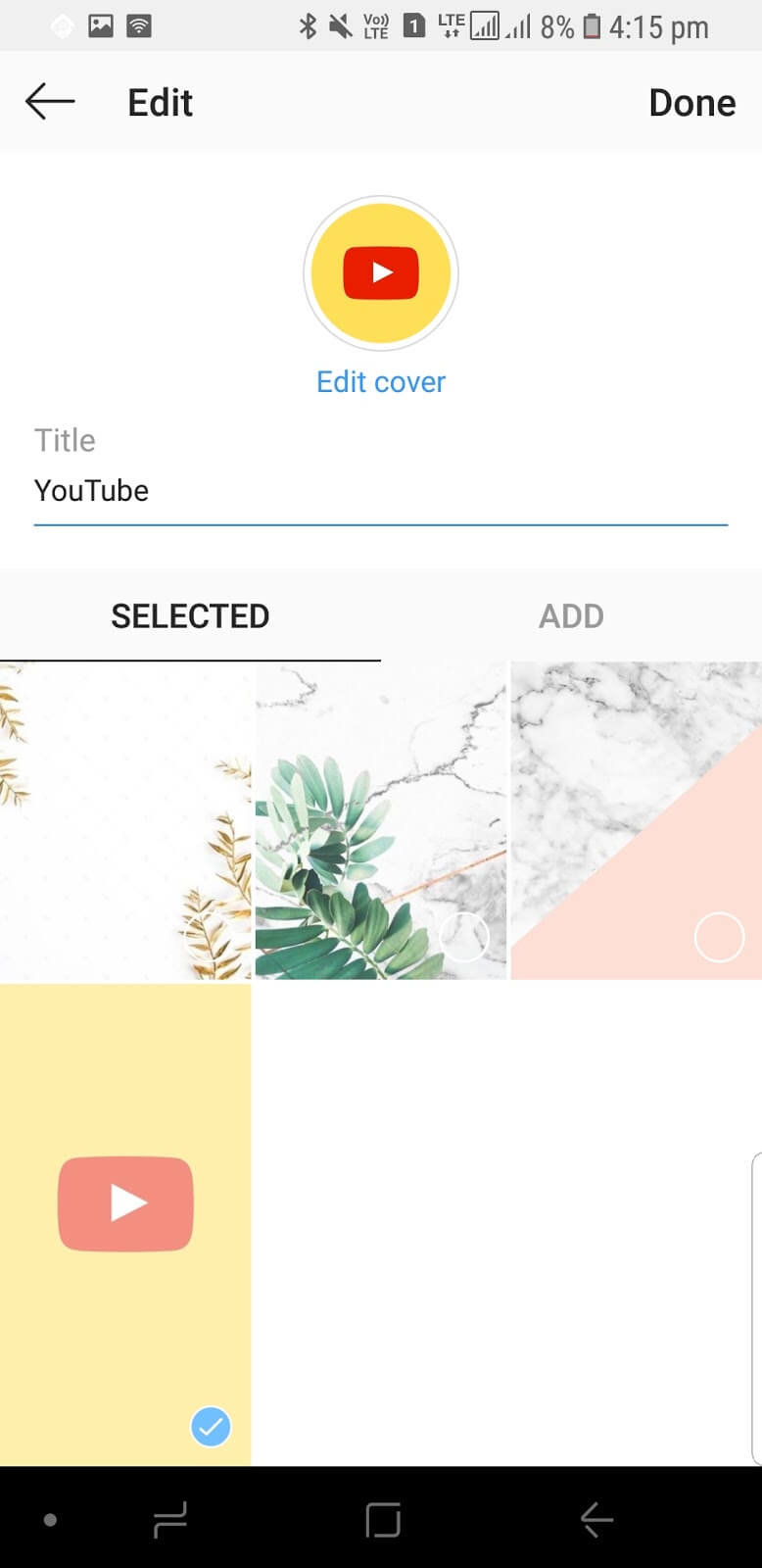 Instagram image to your Highlights