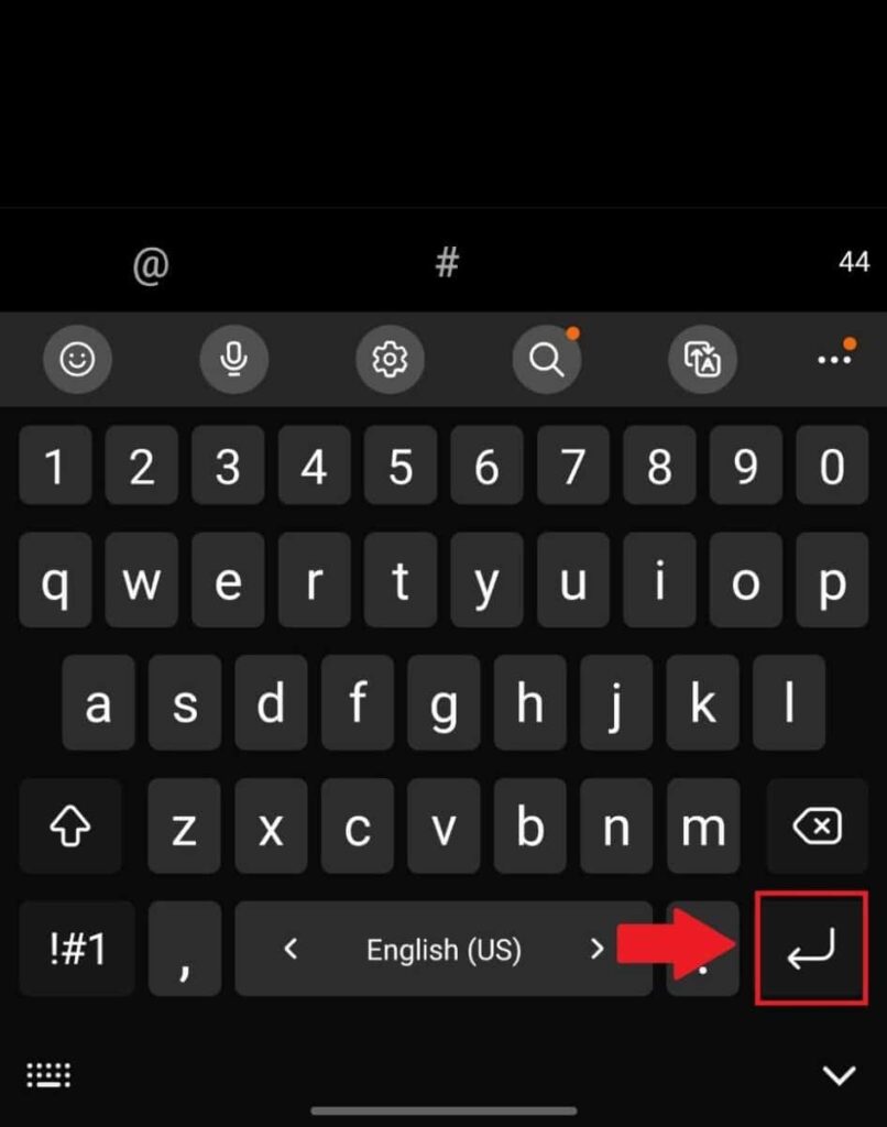 instagram keyboard enter key