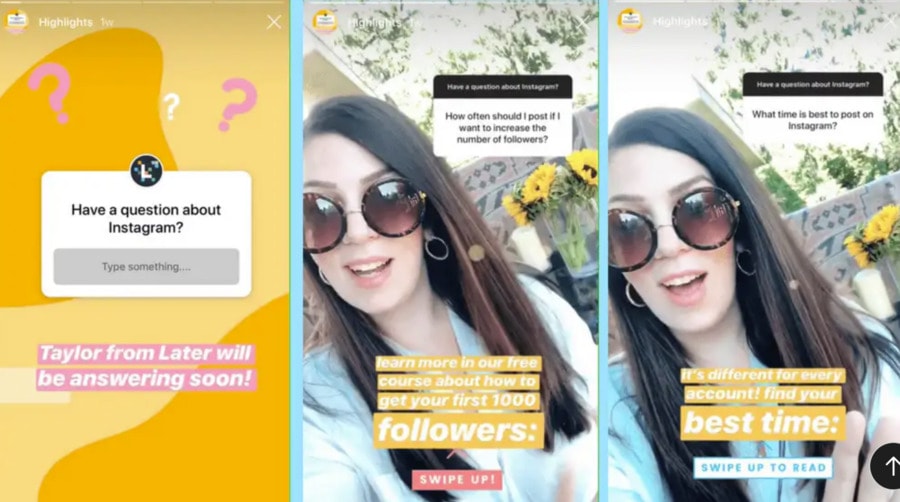 Instagram Story ask me a question example