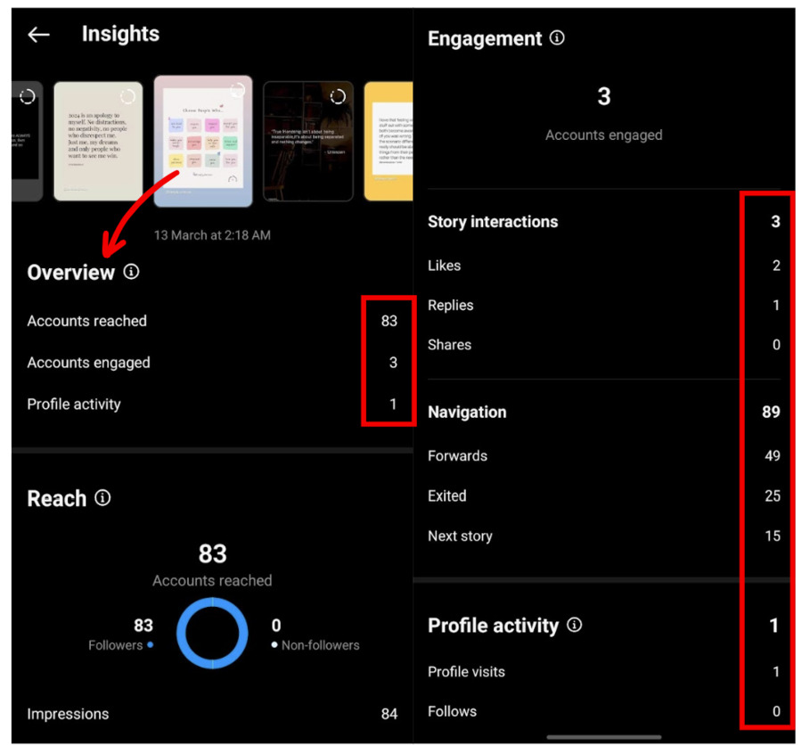 Instagram Story insights