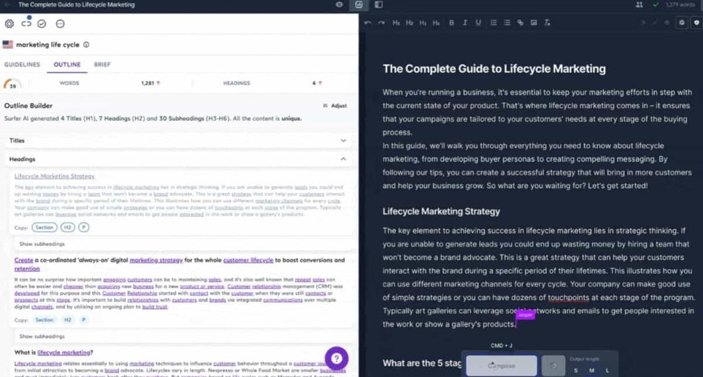 Jasper x Surfer for generating content that ranks