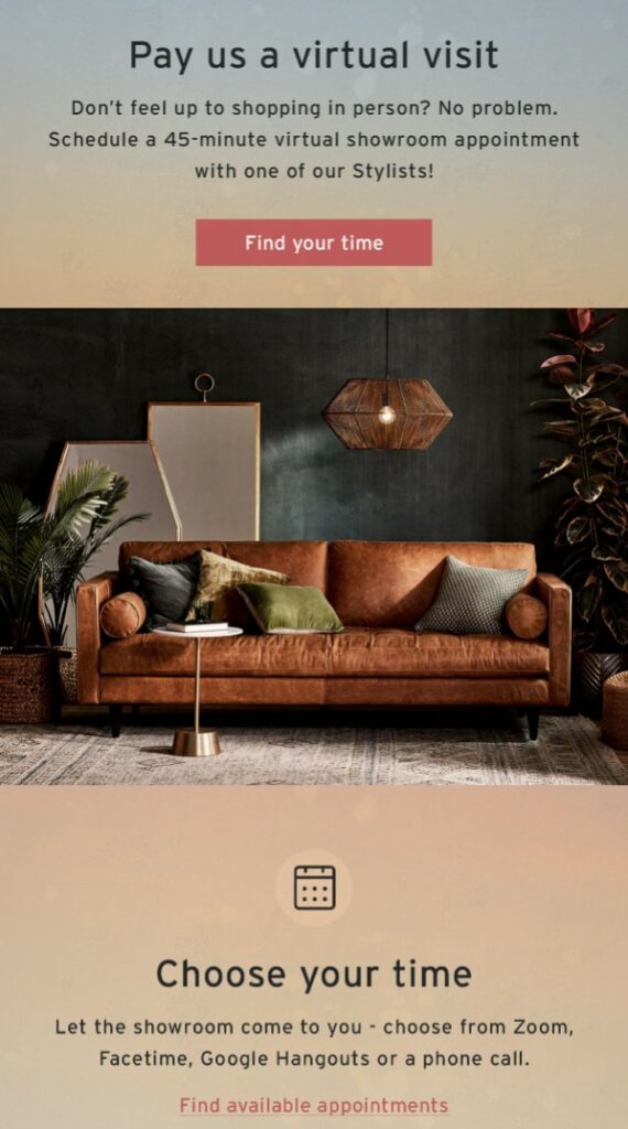 Joybird's Drip email