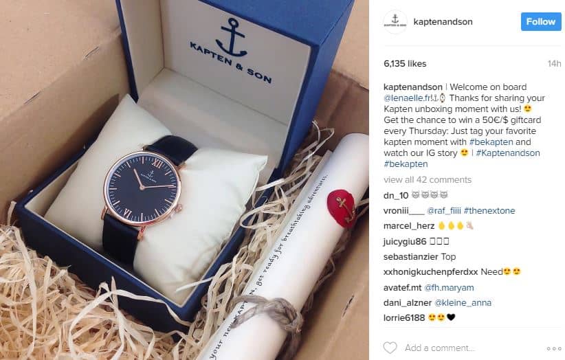 Kapten and Son Instagram post - increase social media engagement