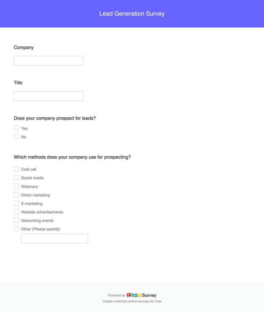 lead generation survey