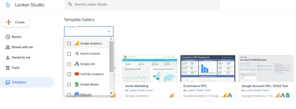 looker studio seo reporting templates 
