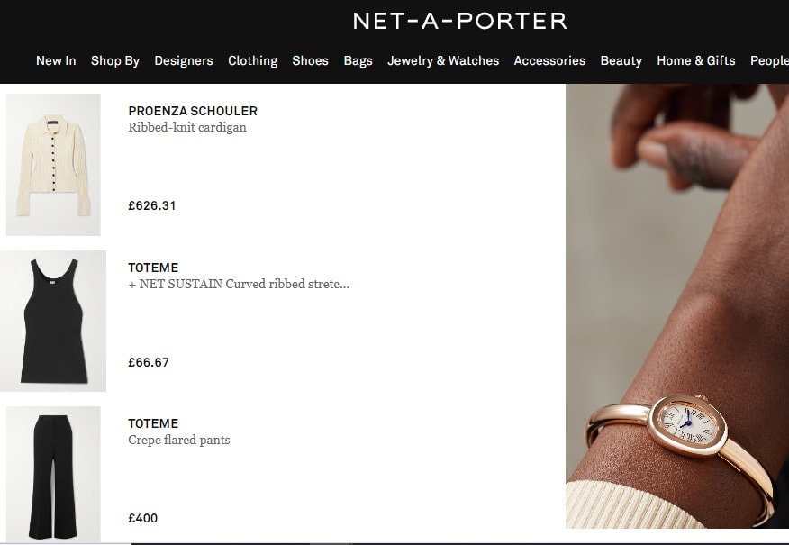 Net-a-Porter online shopping site