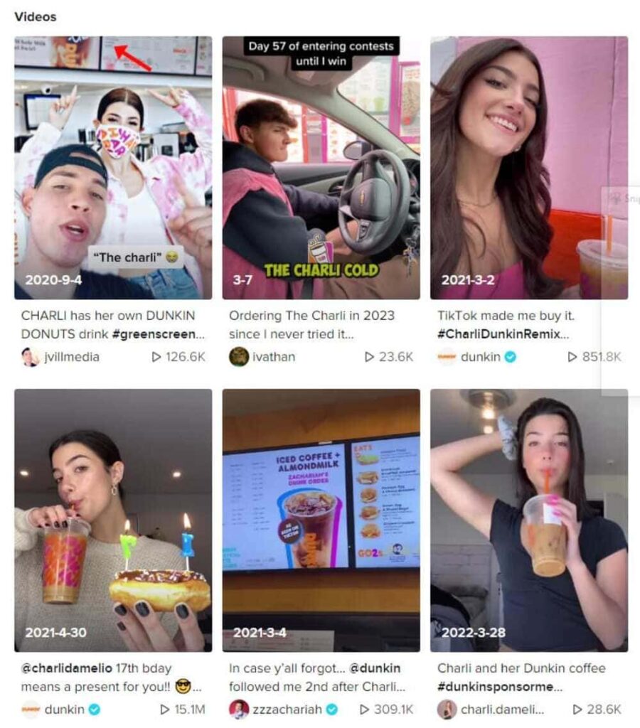 Participating videos of CharlixDunkin contest