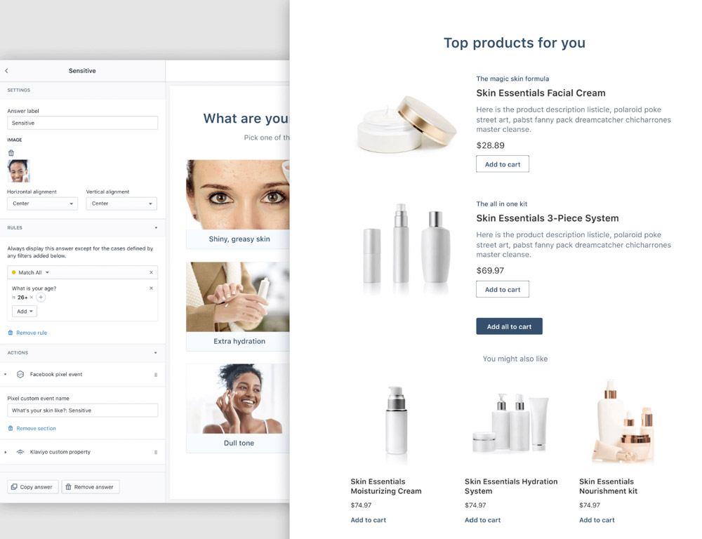 personalized ecommerce recommendations with octane ai chatbot AI quiz funnels data collection 