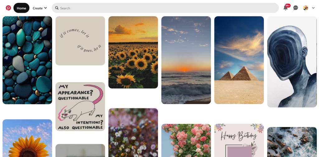 Pinterest dashboard