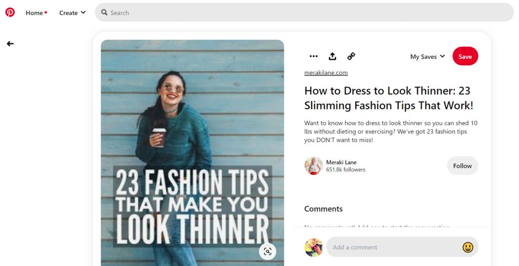 Pinterest post example